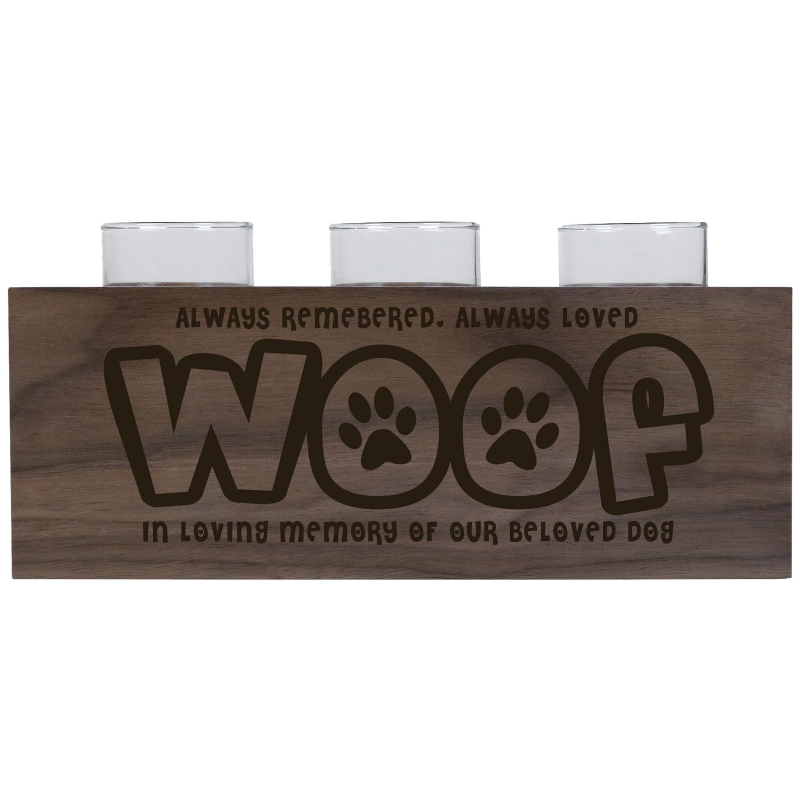 Pet Memorial 3-Hole Candle Holder - Always Remembered, Always Loved - LifeSong Milestones