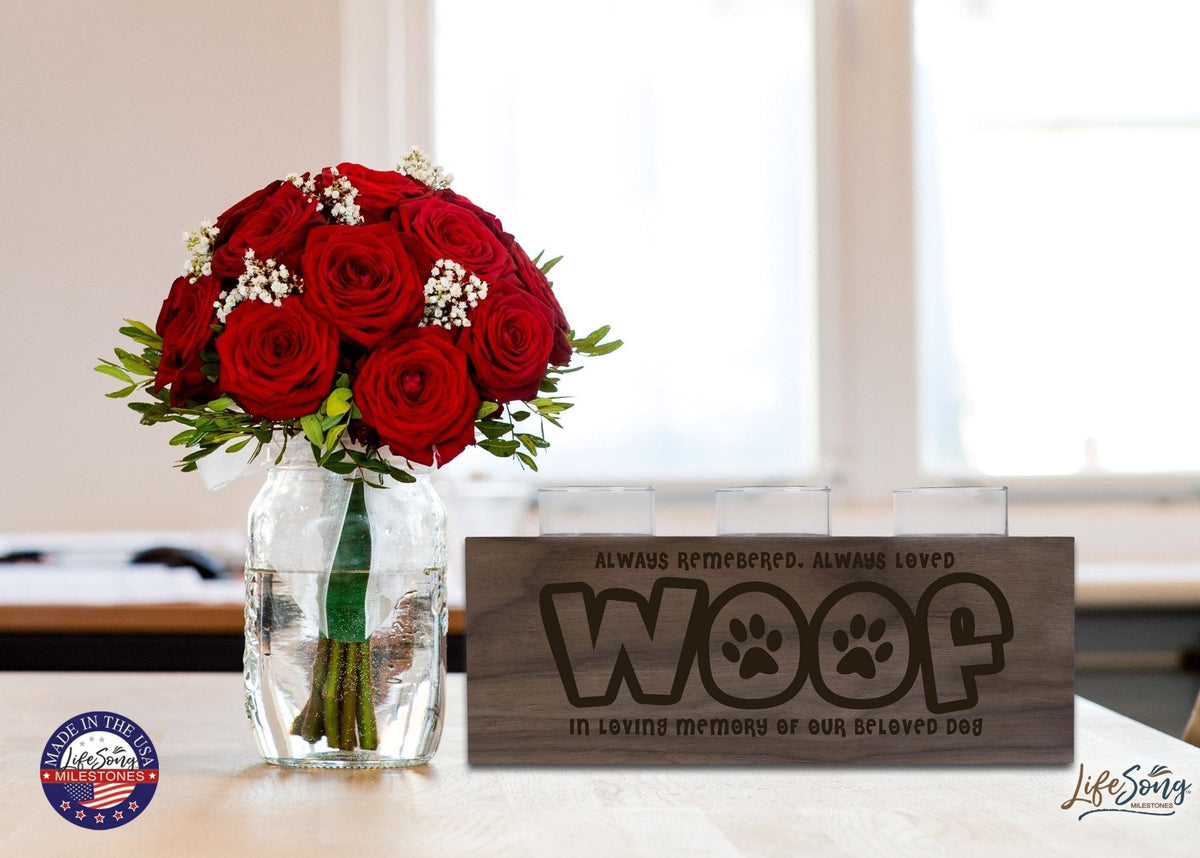 Pet Memorial 3-Hole Candle Holder - Always Remembered, Always Loved - LifeSong Milestones