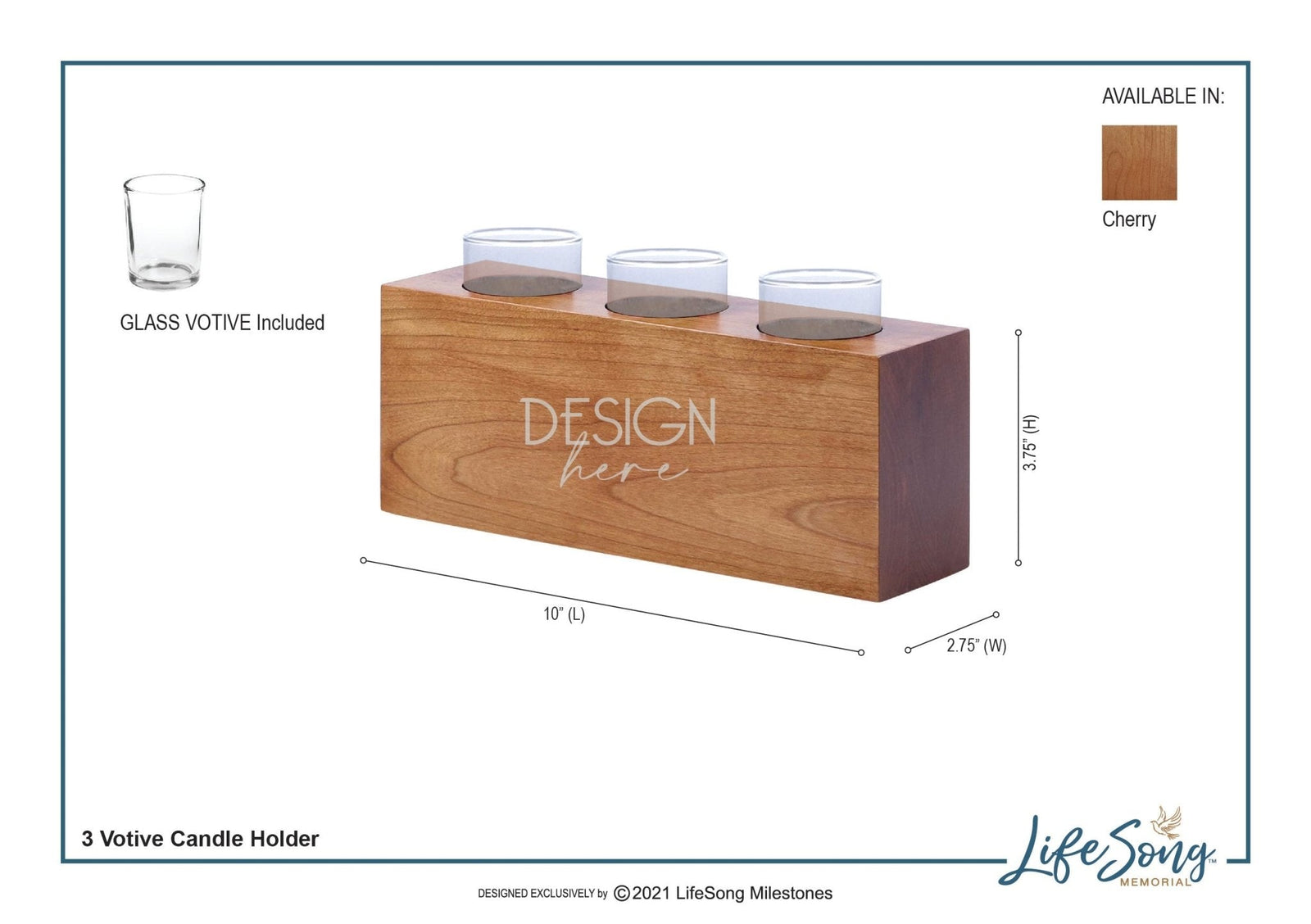 Pet Memorial 3-Hole Candle Holder - It Broke Our Hearts To Lose You - LifeSong Milestones