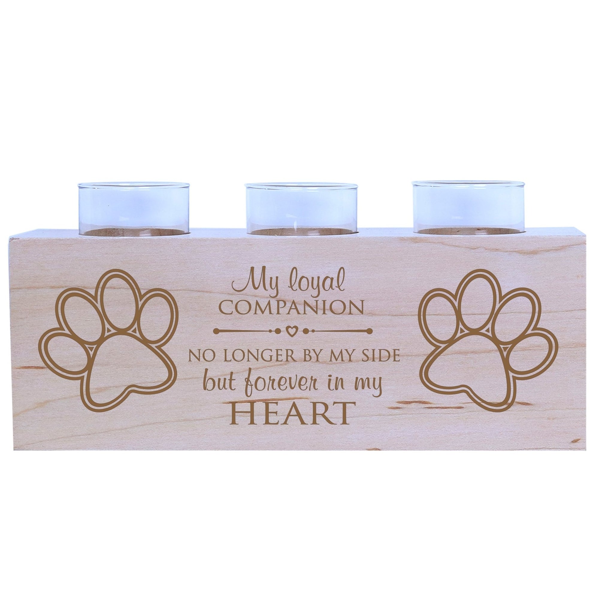 Pet Memorial 3-Hole Candle Holder - My Loyal Companion - LifeSong Milestones
