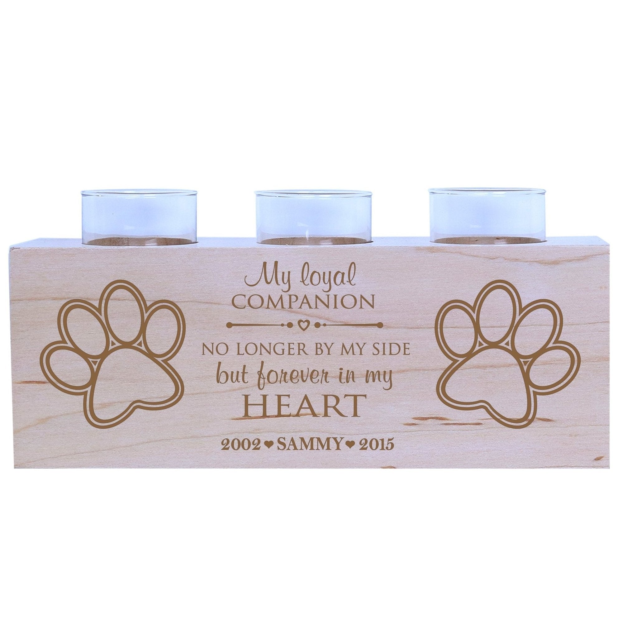 Pet Memorial 3-Hole Candle Holder - My Loyal Companion - LifeSong Milestones