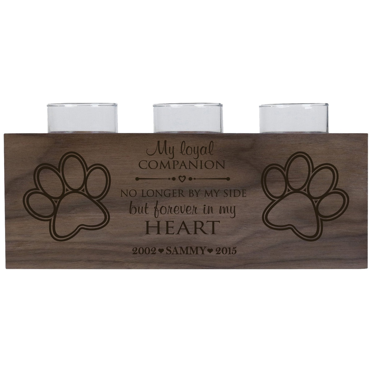 Pet Memorial 3-Hole Candle Holder - My Loyal Companion - LifeSong Milestones