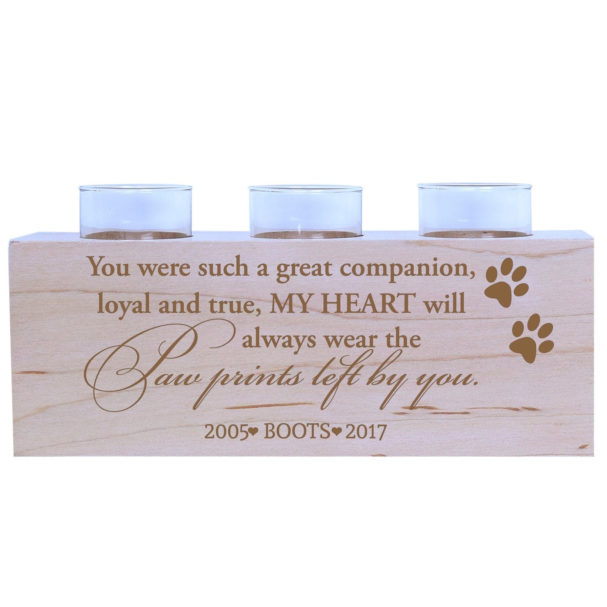 Pet Memorial 3-Hole Candle Holder - You Were Such A Great Companion - LifeSong Milestones