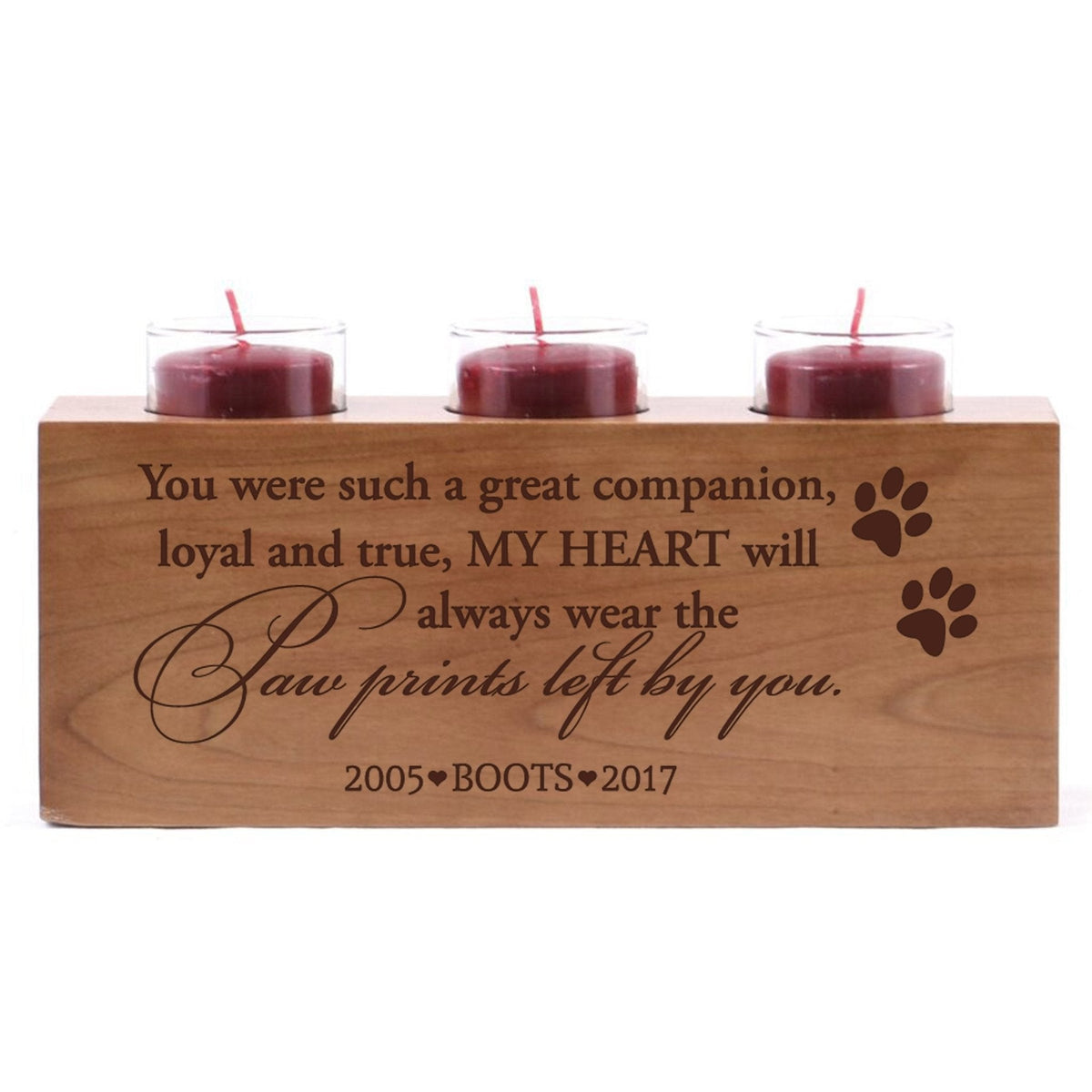Pet Memorial 3-Hole Candle Holder - You Were Such A Great Companion - LifeSong Milestones