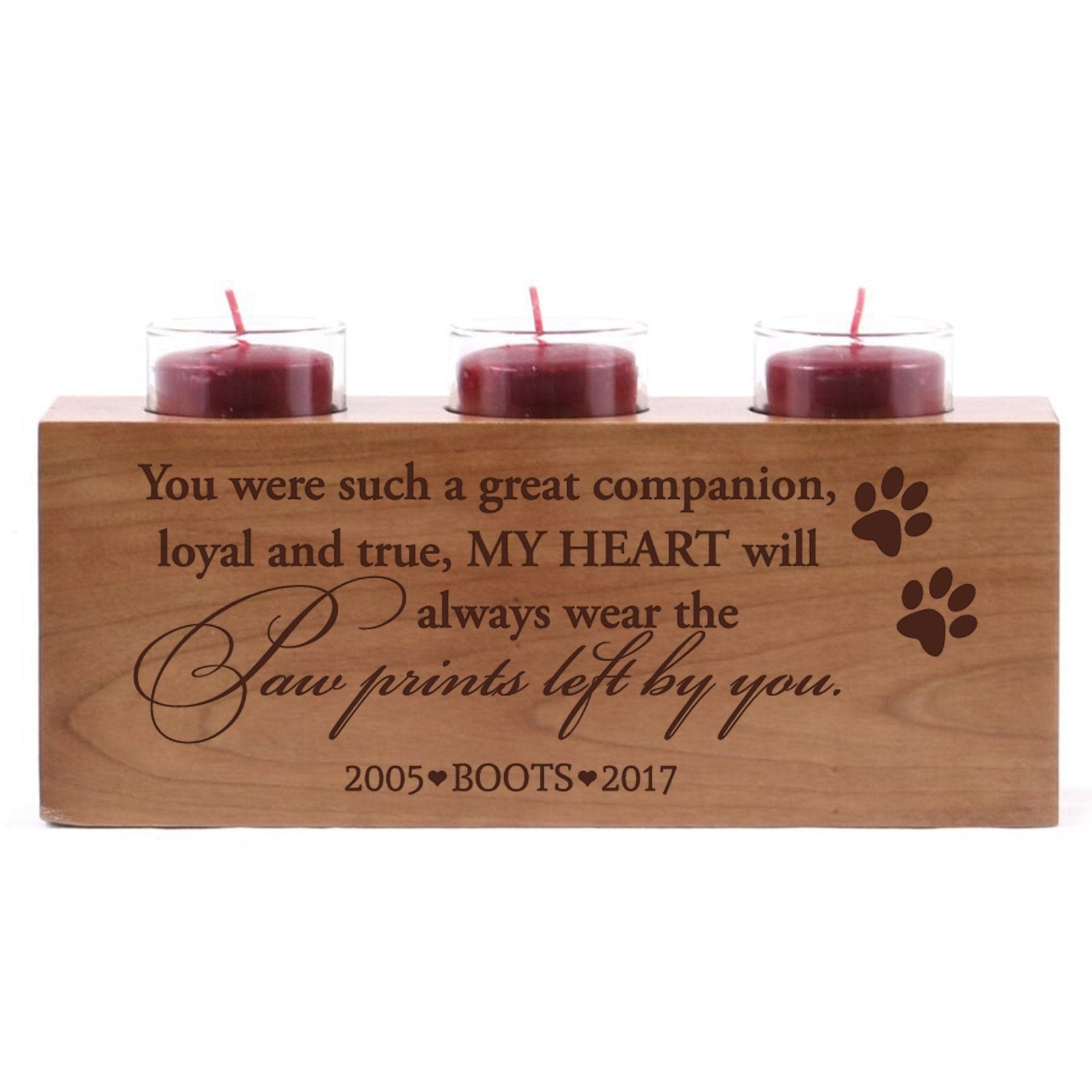 Pet Memorial 3-Hole Candle Holder - You Were Such A Great Companion - LifeSong Milestones