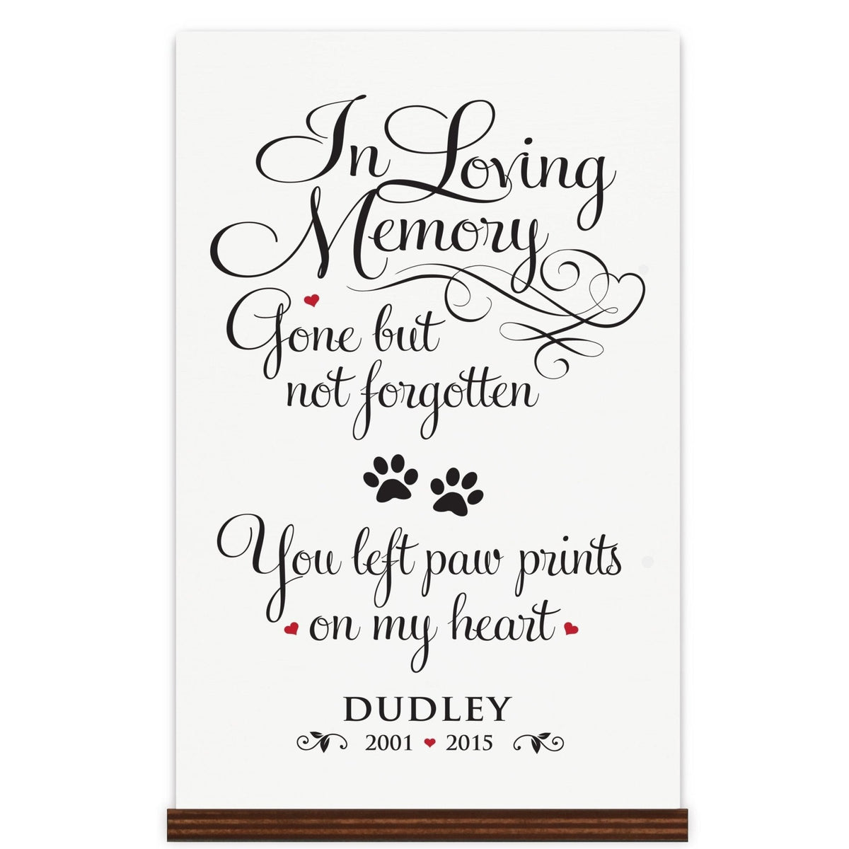 Pet Memorial Base Sign Décor - In Loving Memory - LifeSong Milestones