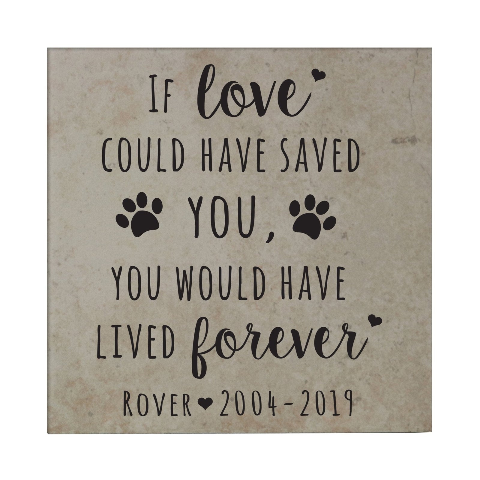 Pet Memorial Ceramic Tile Trivet - If Love Could Have Saved You - LifeSong Milestones