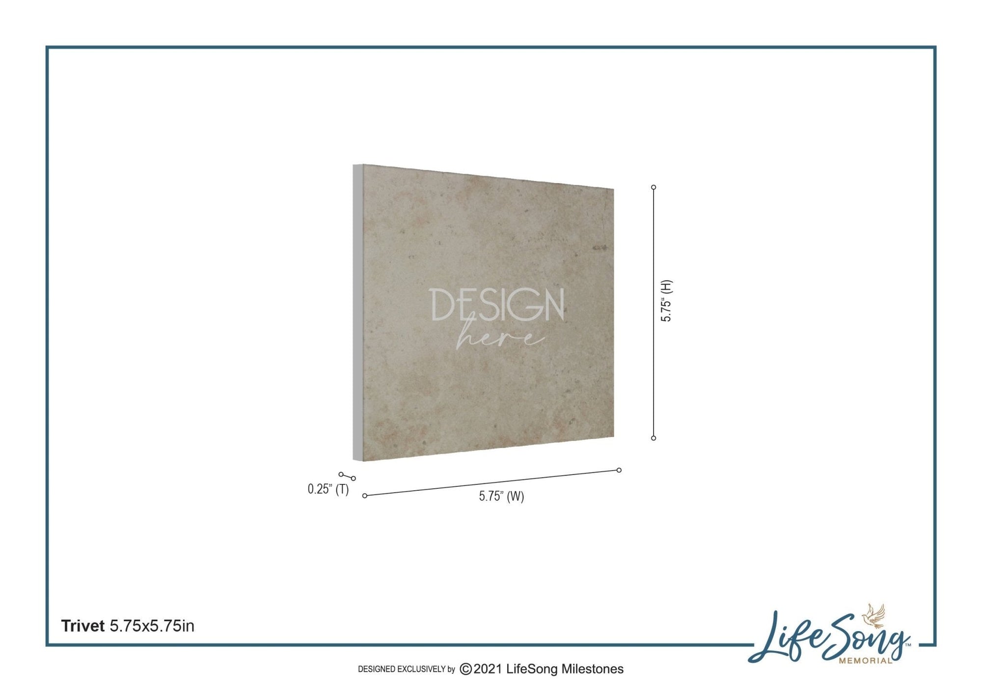 Pet Memorial Ceramic Tile Trivet - The Rainbow Bridge - LifeSong Milestones