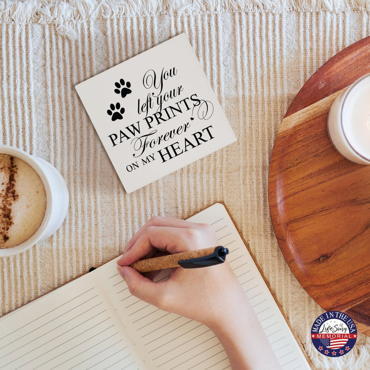 Pet Memorial Ceramic Trivet for Home Decor - Heaven Sent My Own - LifeSong Milestones