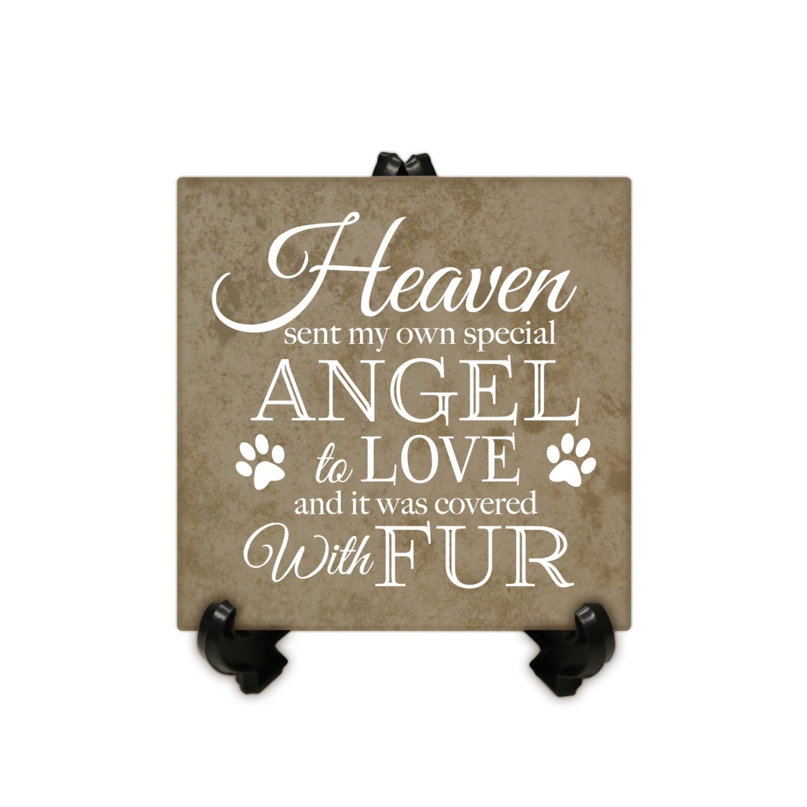 Pet Memorial Ceramic Trivet with Stand for Home Decor - Heaven Sent My Own - LifeSong Milestones
