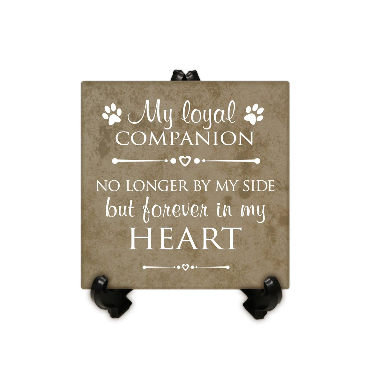 Pet Memorial Ceramic Trivet with Stand for Home Decor - Heaven Sent My Own - LifeSong Milestones