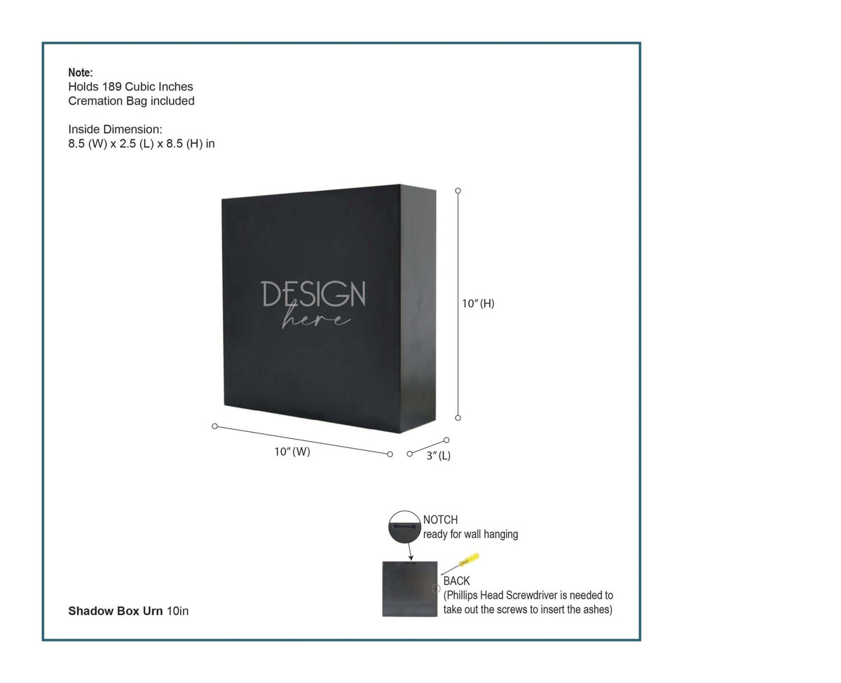 Personalized Wooden Memorial Shadow Box Urn for Pet Ashes - A Memory Is A Beautiful Joy