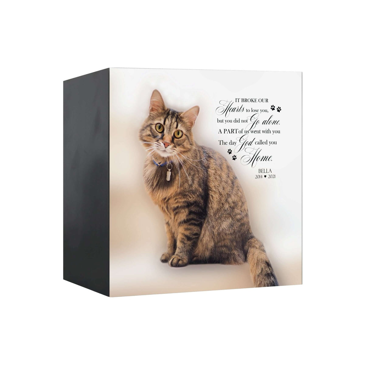Pet Memorial Custom Photo Shadow Box Cremation Urn - It Broke Our Hearts To Lose You - LifeSong Milestones