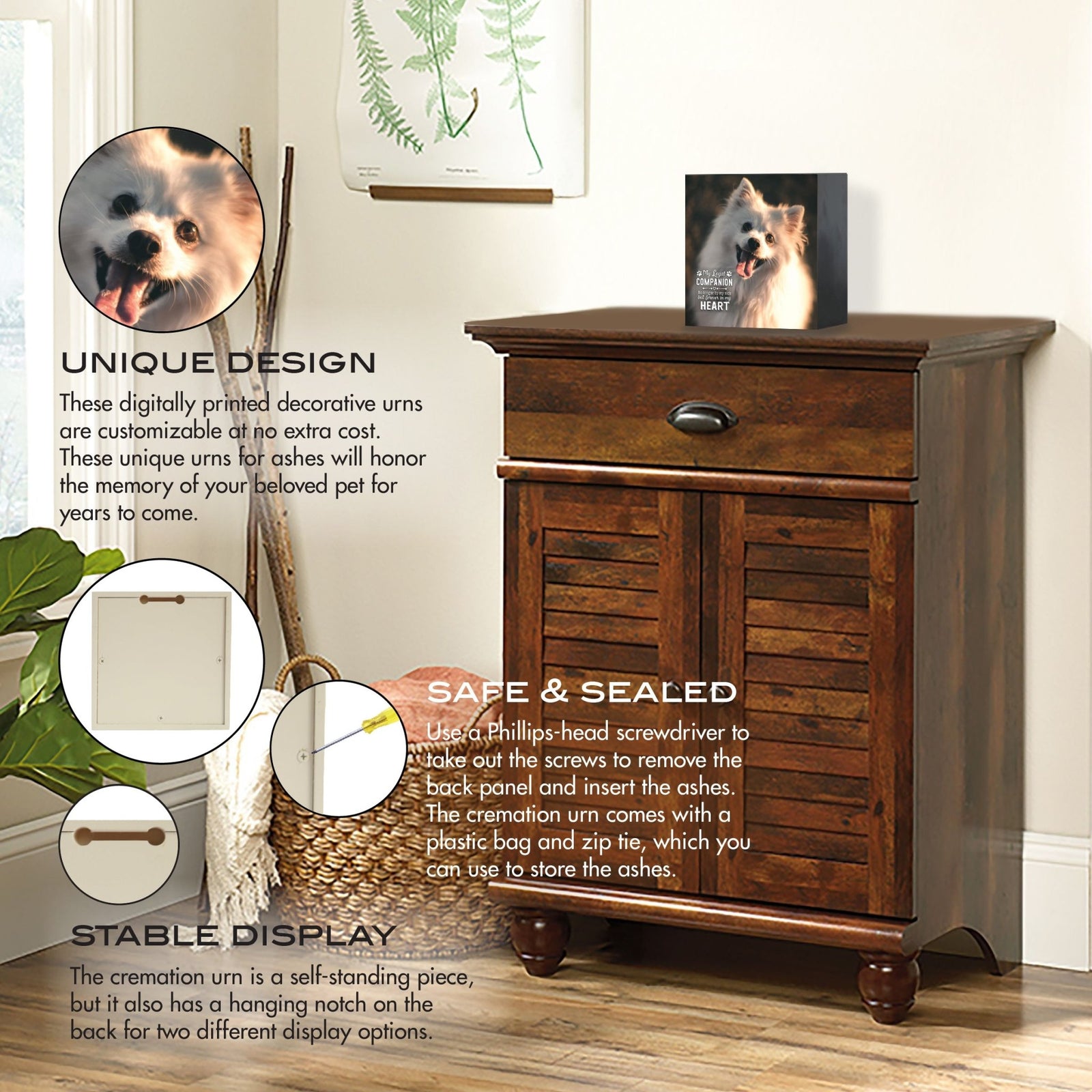 Pet Memorial Custom Photo Shadow Box Cremation Urn - My Loyal Companion - LifeSong Milestones
