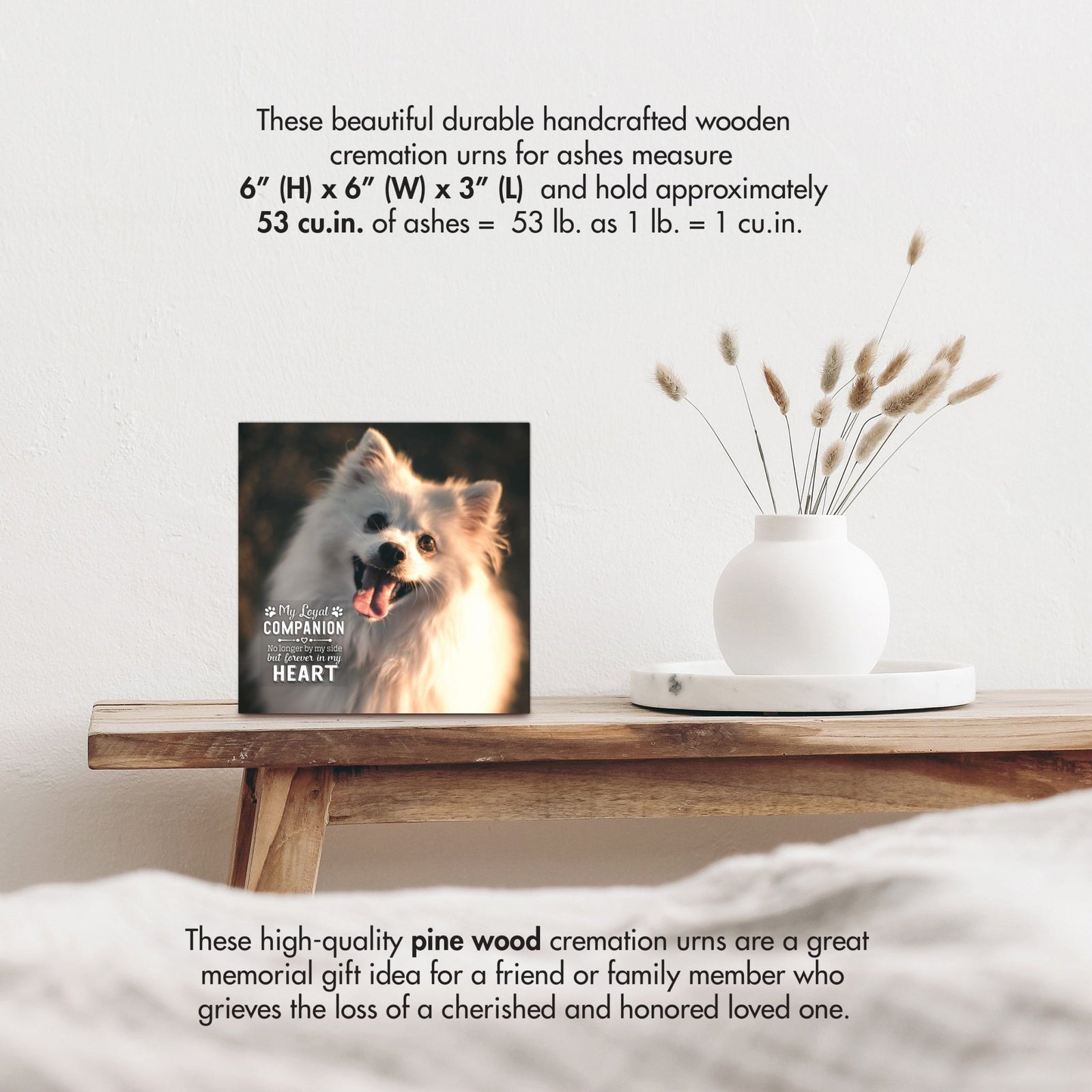 Pet Memorial Custom Photo Shadow Box Cremation Urn - My Loyal Companion - LifeSong Milestones
