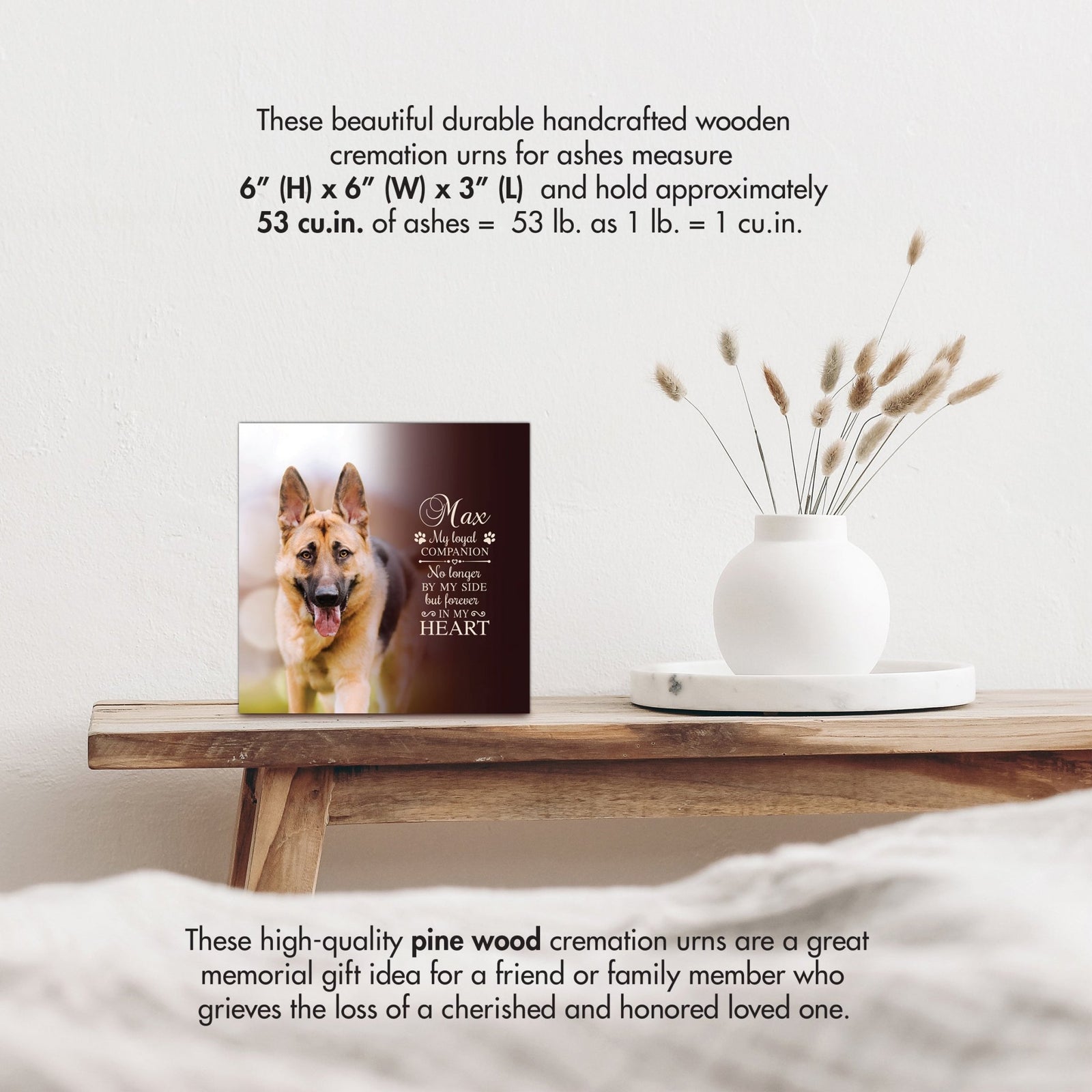 Pet Memorial Custom Photo Shadow Box Cremation Urn - My Loyal Companion - LifeSong Milestones