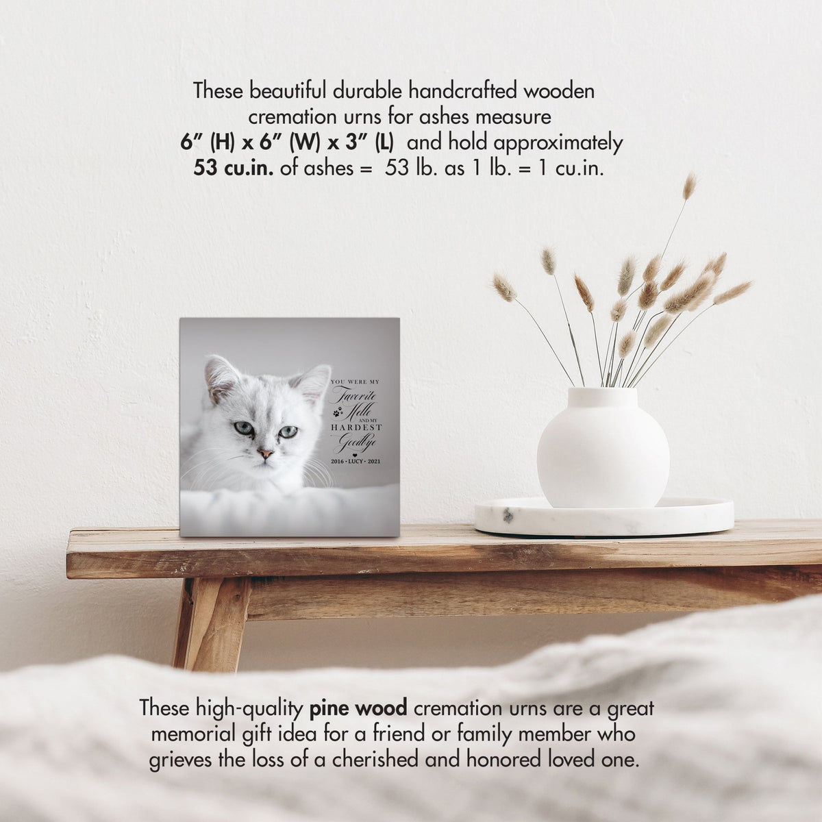 Pet Memorial Custom Photo Shadow Box Cremation Urn - You Were My Favorite Hello - LifeSong Milestones