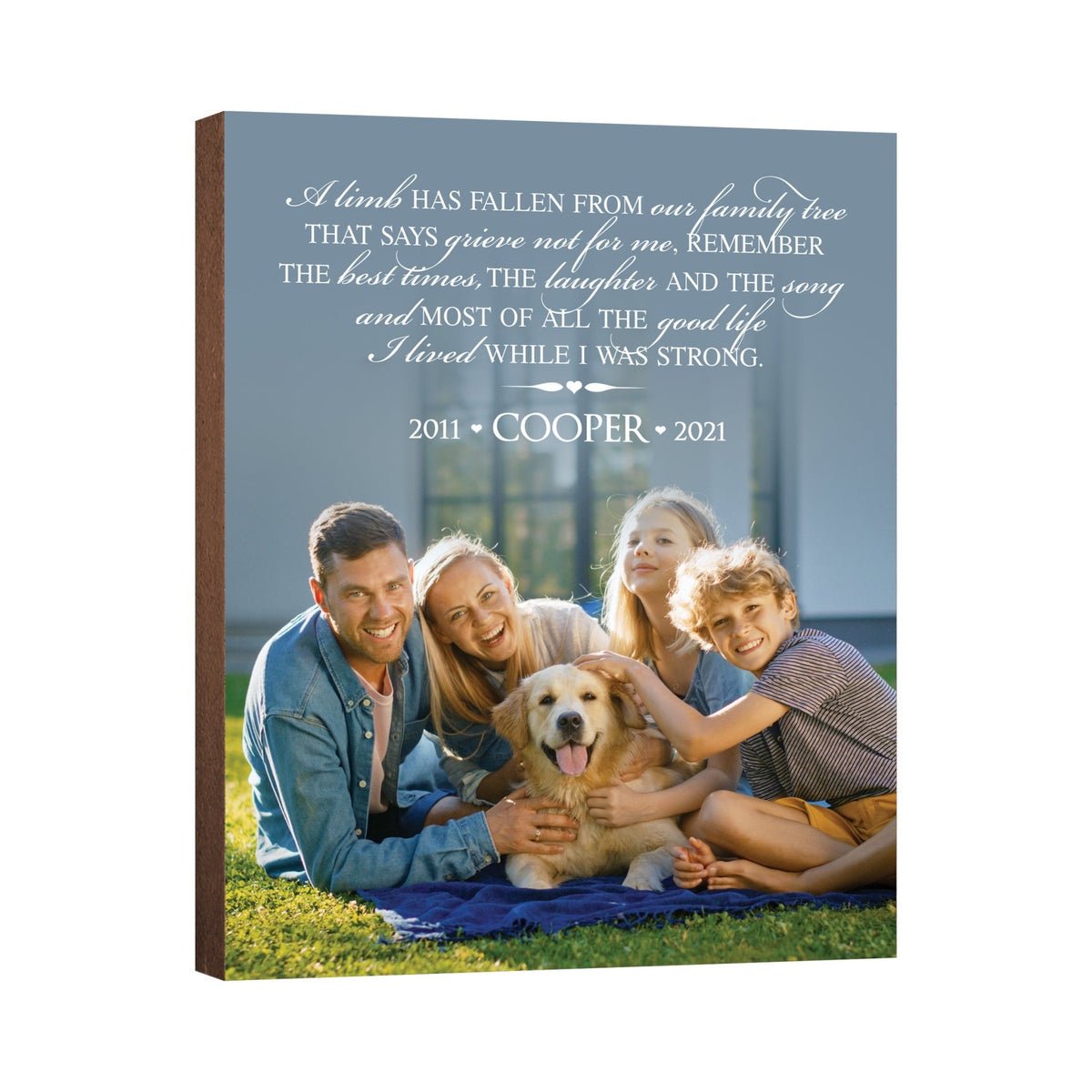 Pet Memorial Custom Photo Wall Plaque Décor - A Limb Has Fallen From Our Family Tree - LifeSong Milestones