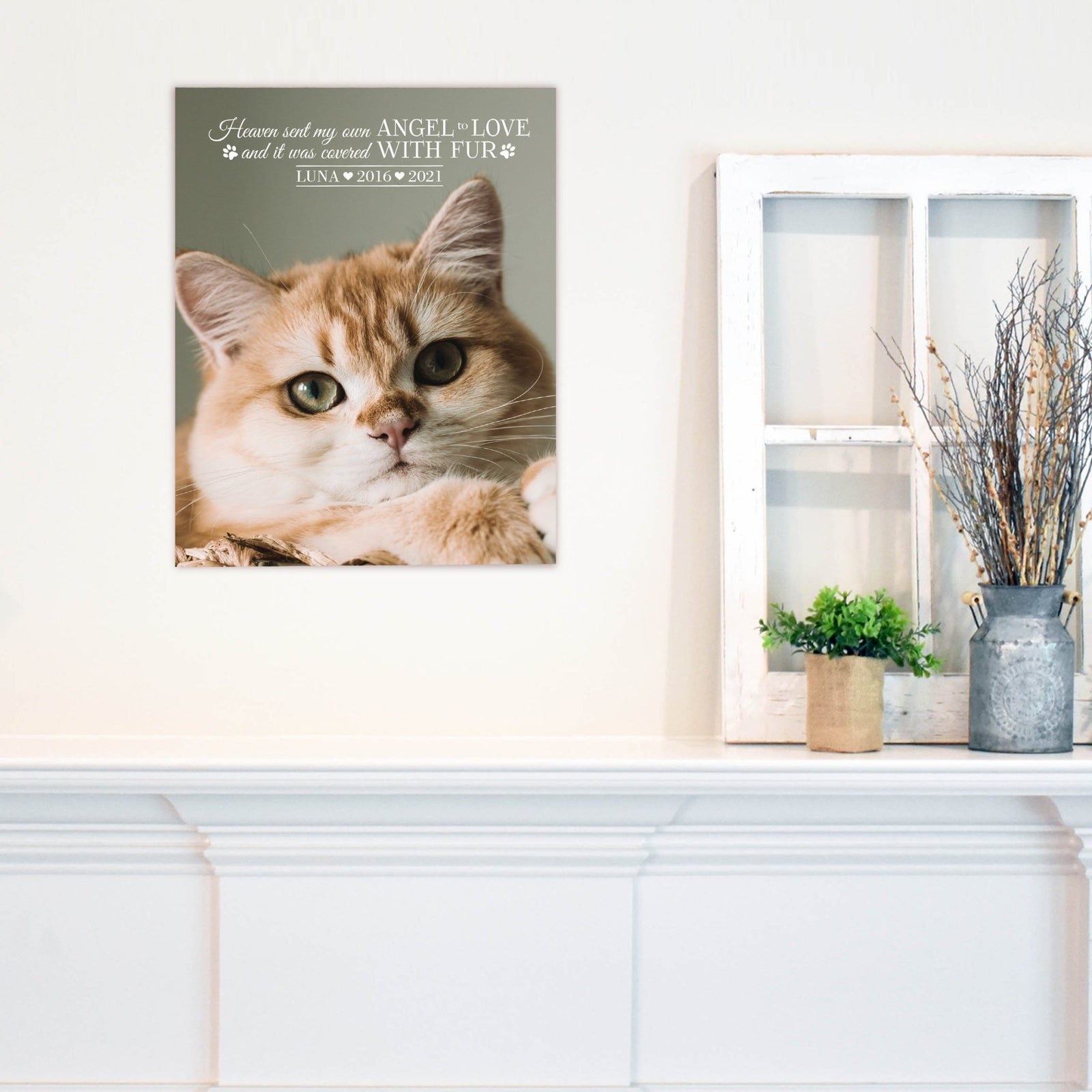 Pet Memorial Custom Photo Wall Plaque Décor - Heaven Sent My Own Angel - LifeSong Milestones