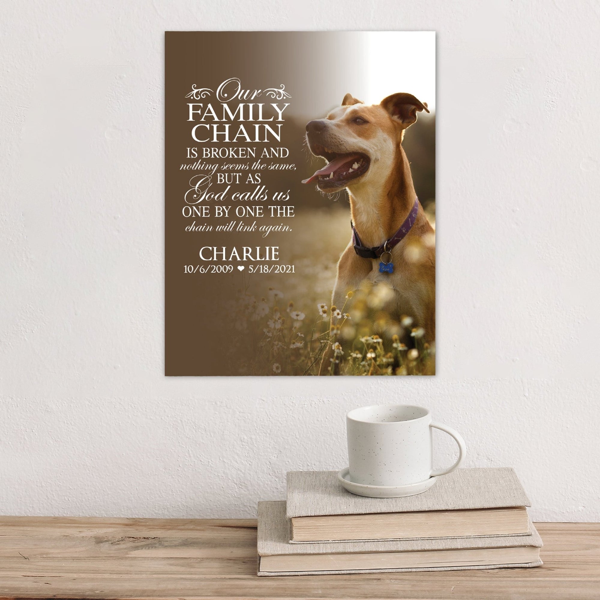 Pet Memorial Custom Photo Wall Plaque Décor - Our Family Chain Is Broken - LifeSong Milestones