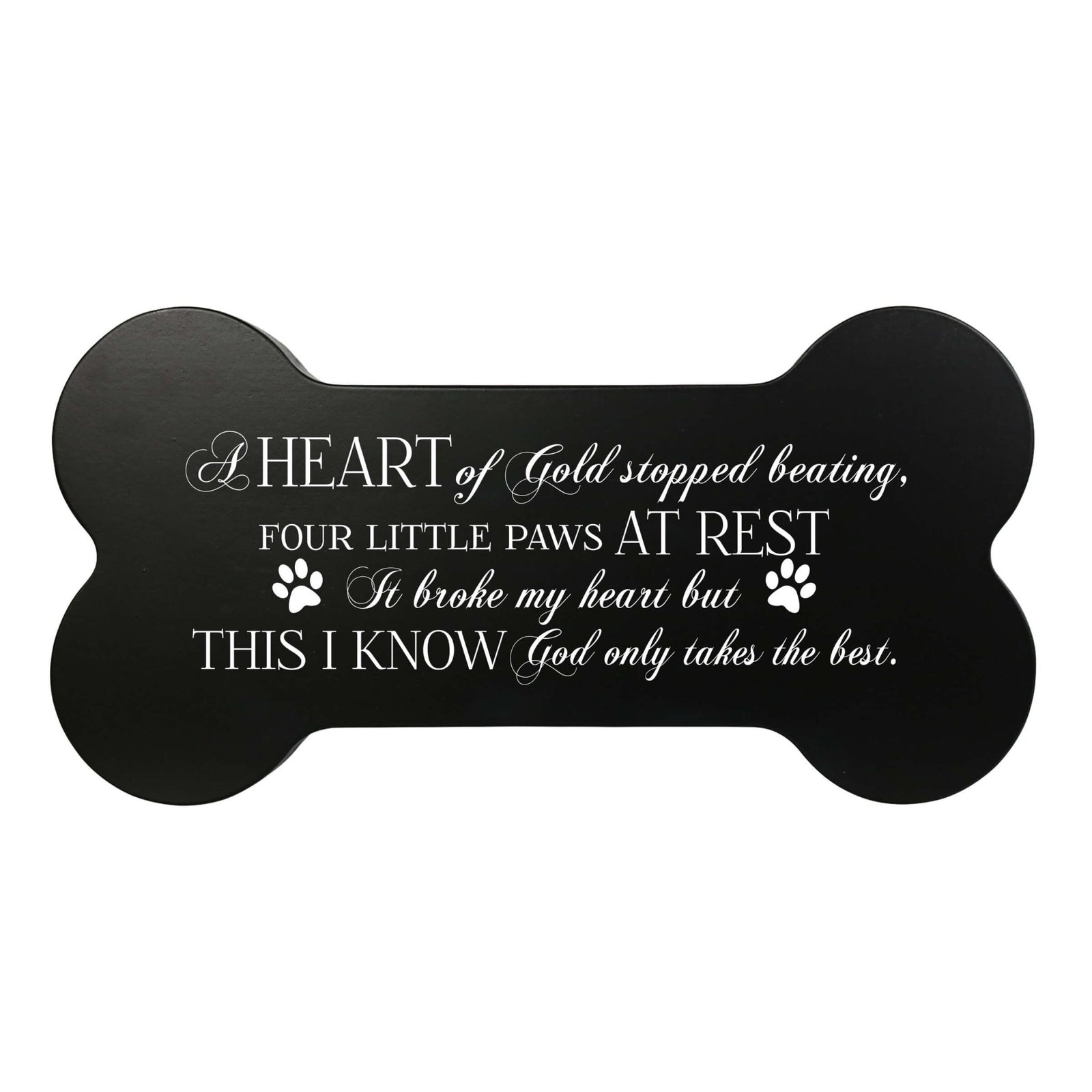 Pet Memorial Dog Bone Cremation Urn For Dog - A Heart of Gold - LifeSong Milestones