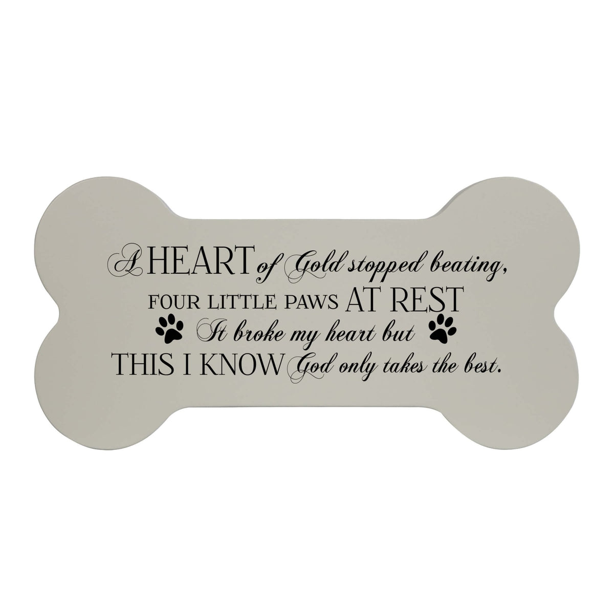 Pet Memorial Dog Bone Cremation Urn For Dog - A Heart of Gold - LifeSong Milestones