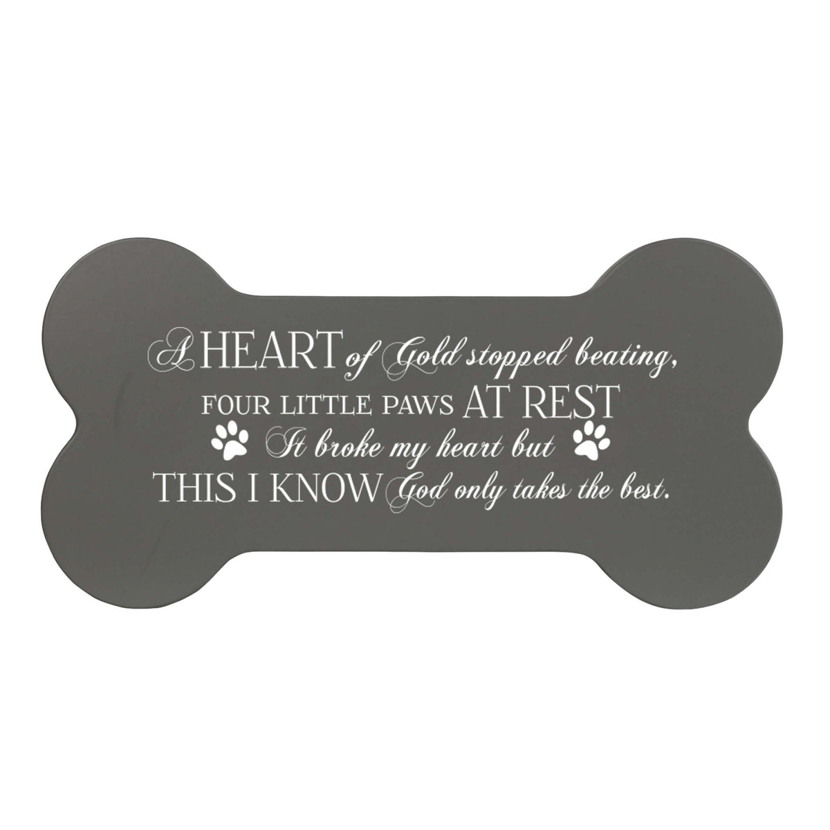 Pet Memorial Dog Bone Cremation Urn For Dog - A Heart of Gold - LifeSong Milestones