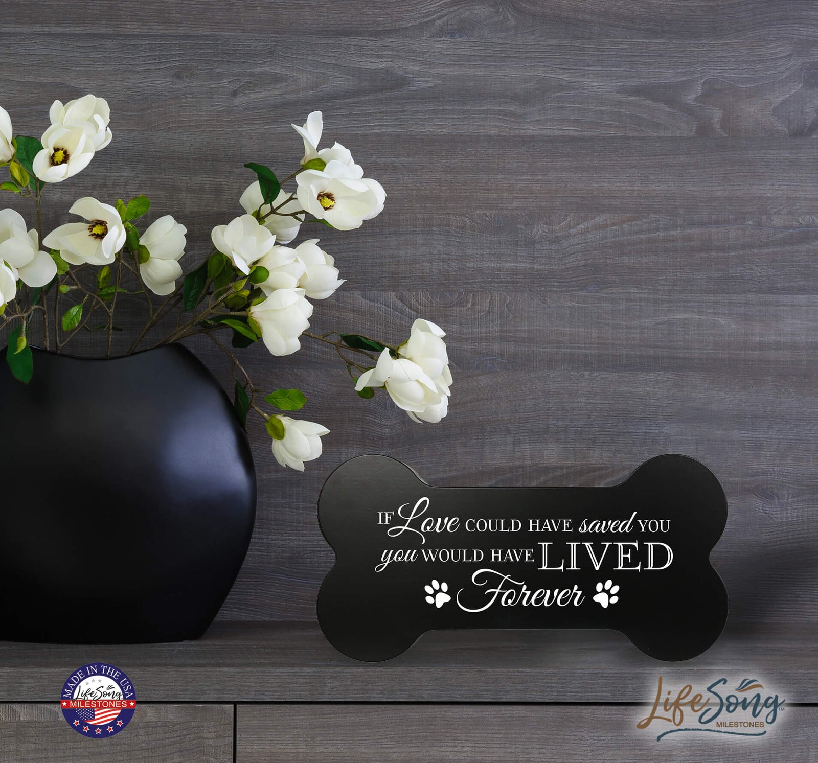 Pet Memorial Dog Bone Cremation Urn for Dog - If Love Could Have Saved You - LifeSong Milestones