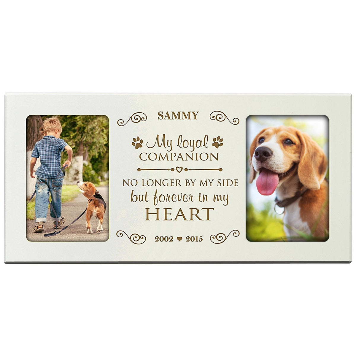 Pet Memorial Double Picture Frame - My Loyal Companion - LifeSong Milestones