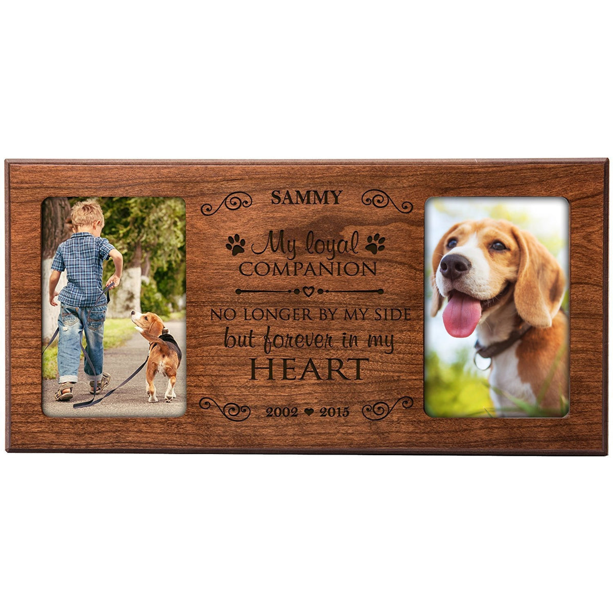 Pet Memorial Double Picture Frame - My Loyal Companion - LifeSong Milestones
