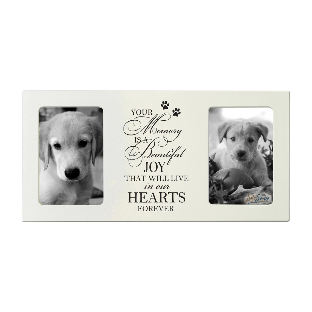 Pet Memorial Double Picture Frame - Your Memory Is A Beautiful Joy - LifeSong Milestones