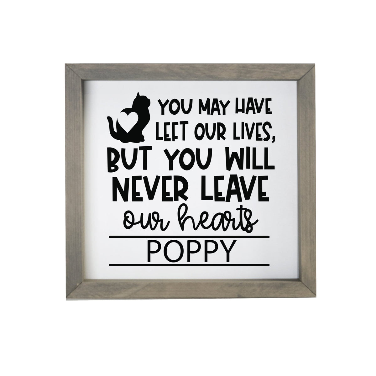 Pet Memorial Framed Shadow Box Décor - You May Have Left Our Lives (Cat) - LifeSong Milestones
