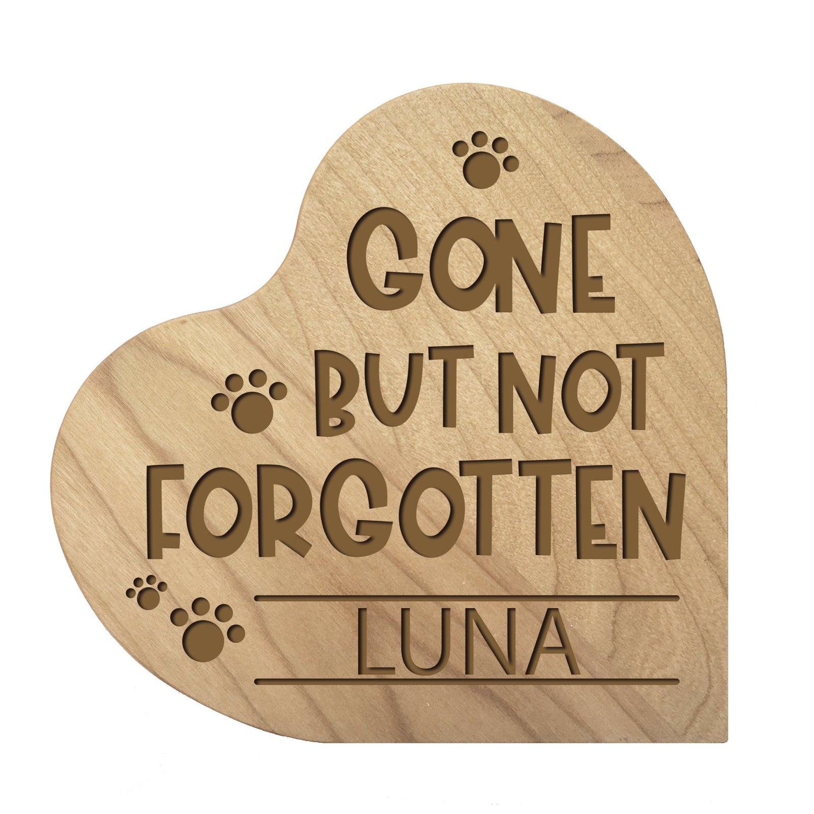 Pet Memorial Heart Block Décor - Gone But Not Forgotten - LifeSong Milestones