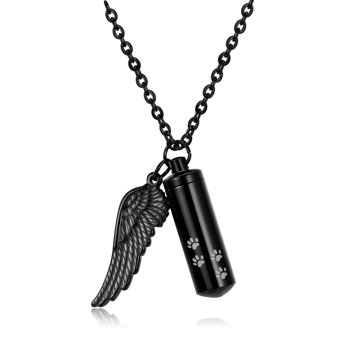 Pet Memorial Jewelry Cremation Urn for Dog or Cat - Wing & Paw Prints - LifeSong Milestones