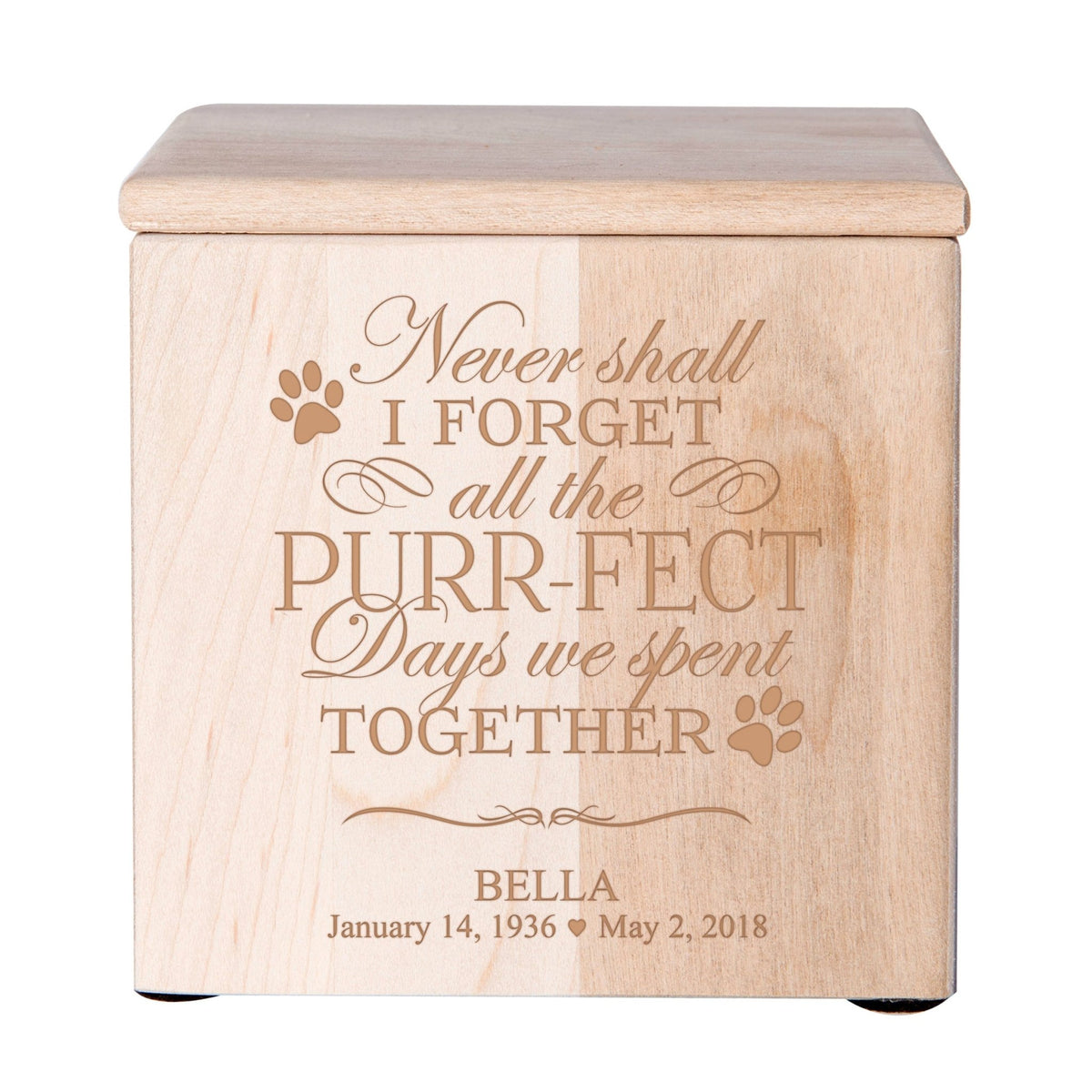 Small Wooden Keepsake Pet Urn Box for Ashes