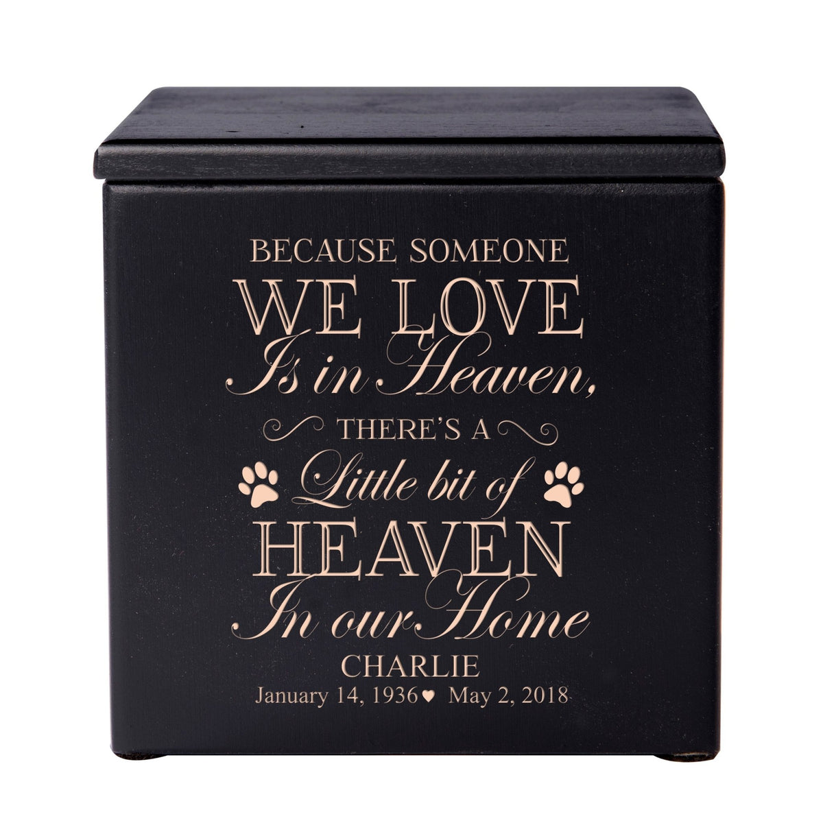 Custom Engraved Funeral Wooden Pet Urns for Dog
