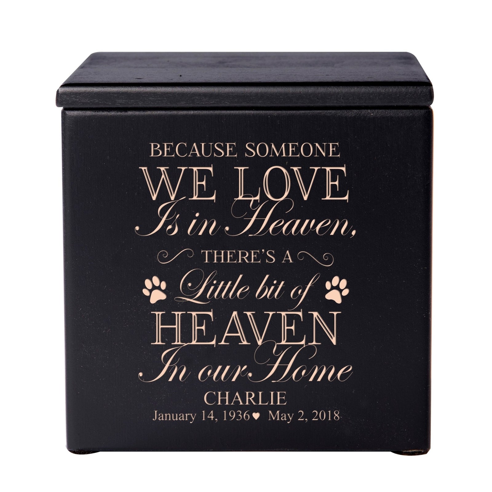 Custom Engraved Funeral Wooden Pet Urns for Dog