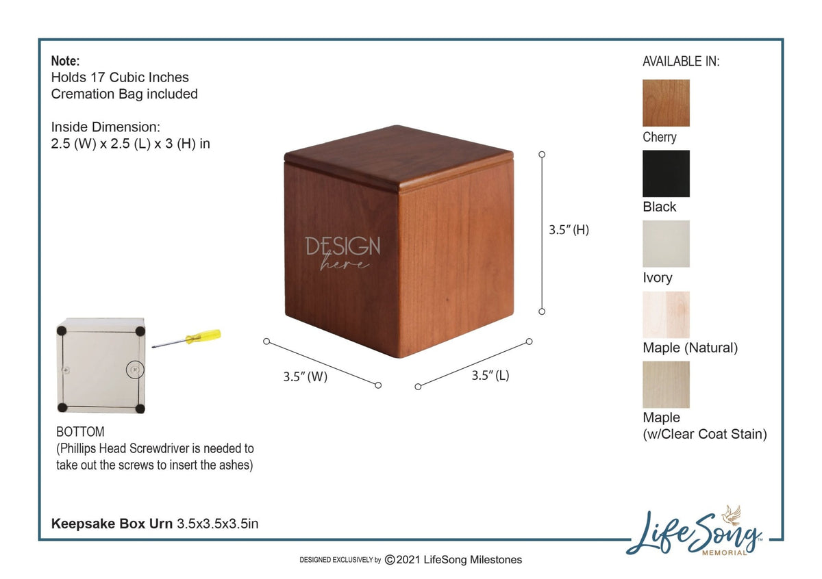 Pet Memorial Keepsake Cremation Urn Box for Dog or Cat - Death Leaves A Heartache - LifeSong Milestones