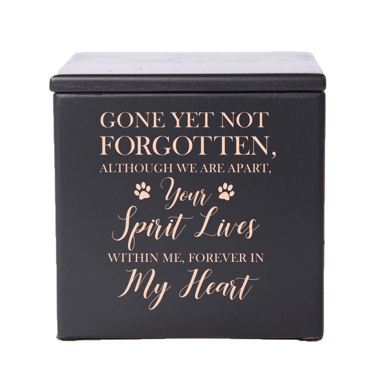 Pet Memorial Keepsake Cremation Urn Box for Dog or Cat - Gone Yet Not Forgotten - LifeSong Milestones