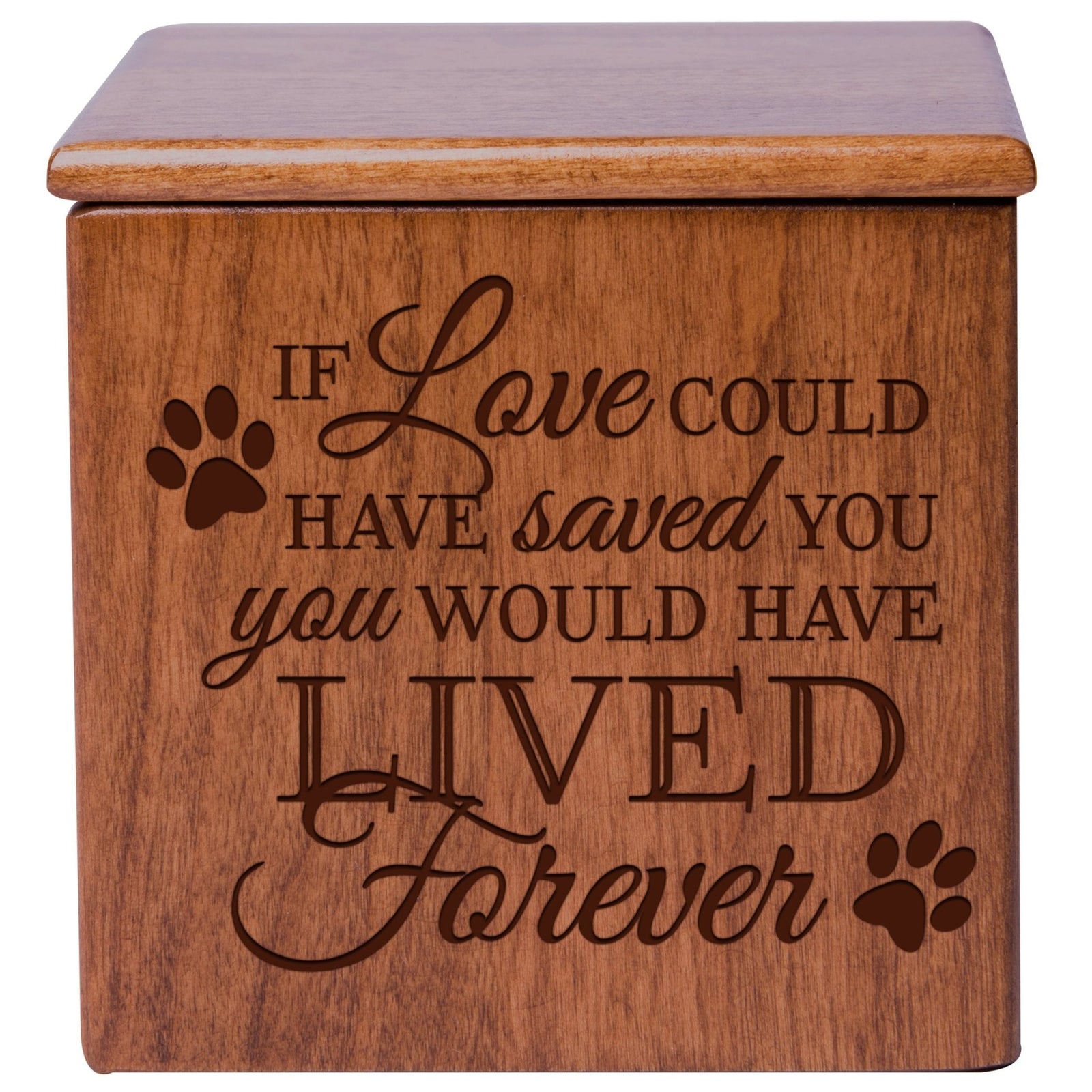Pet Memorial Keepsake Cremation Urn Box for Dog or Cat - If Love Could Have Saved You - LifeSong Milestones