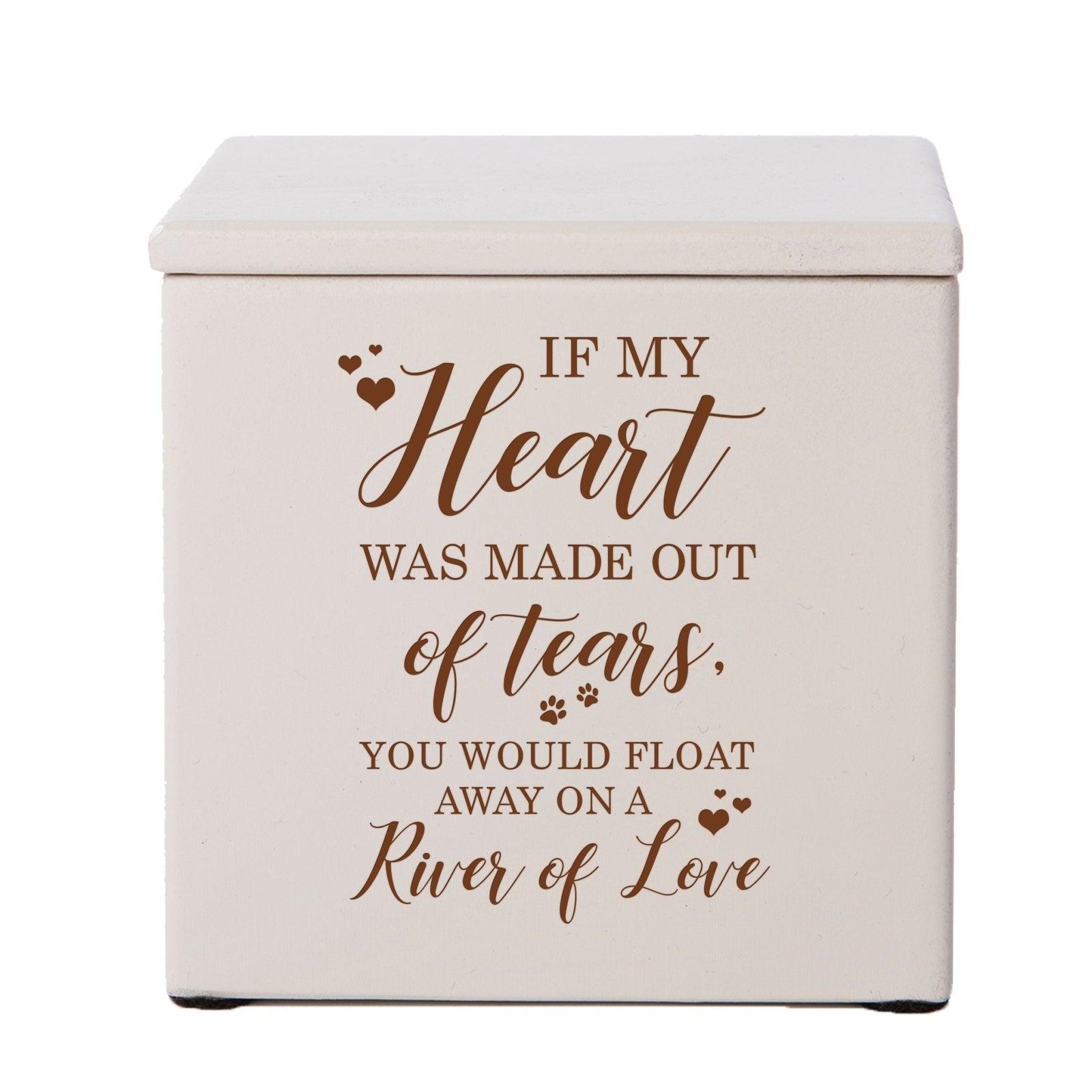 Pet Memorial Keepsake Cremation Urn Box for Dog or Cat - If My Heart Was Made Out of Tears - LifeSong Milestones