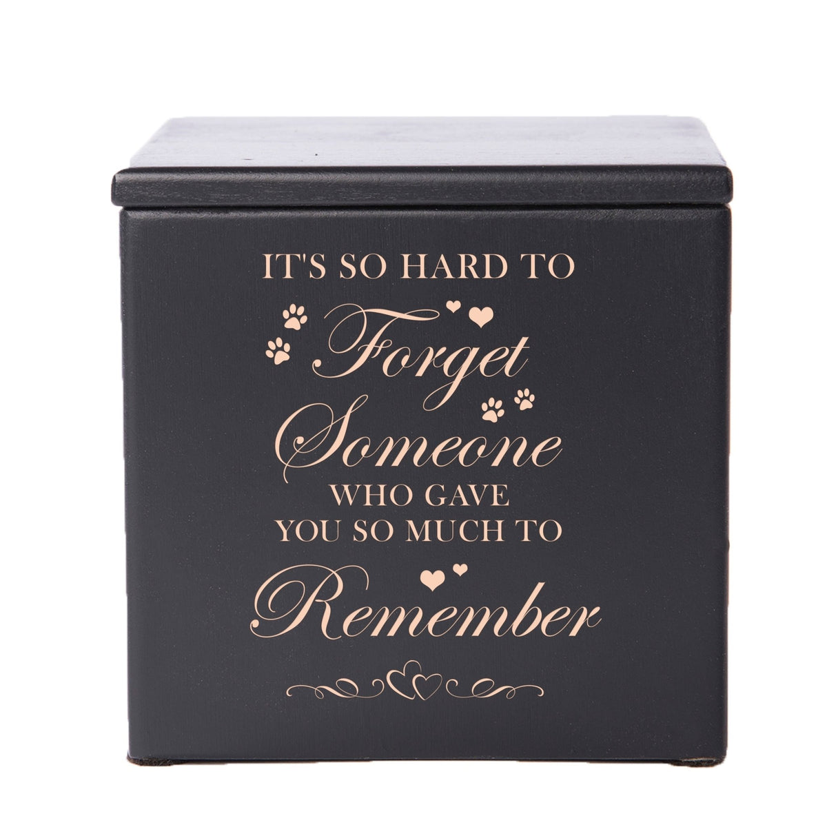 Pet Memorial Keepsake Cremation Urn Box for Dog or Cat - It&#39;s So Hard To Forget - LifeSong Milestones