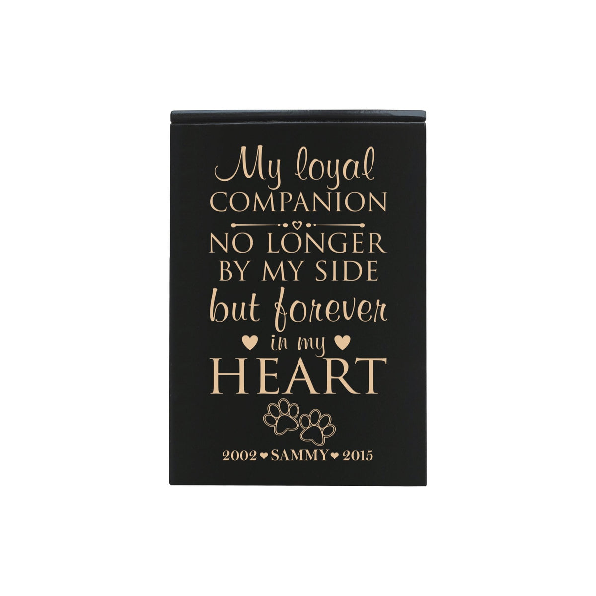 Pet Memorial Keepsake Cremation Urn Box For Dog or Cat - My Loyal Companion - LifeSong Milestones