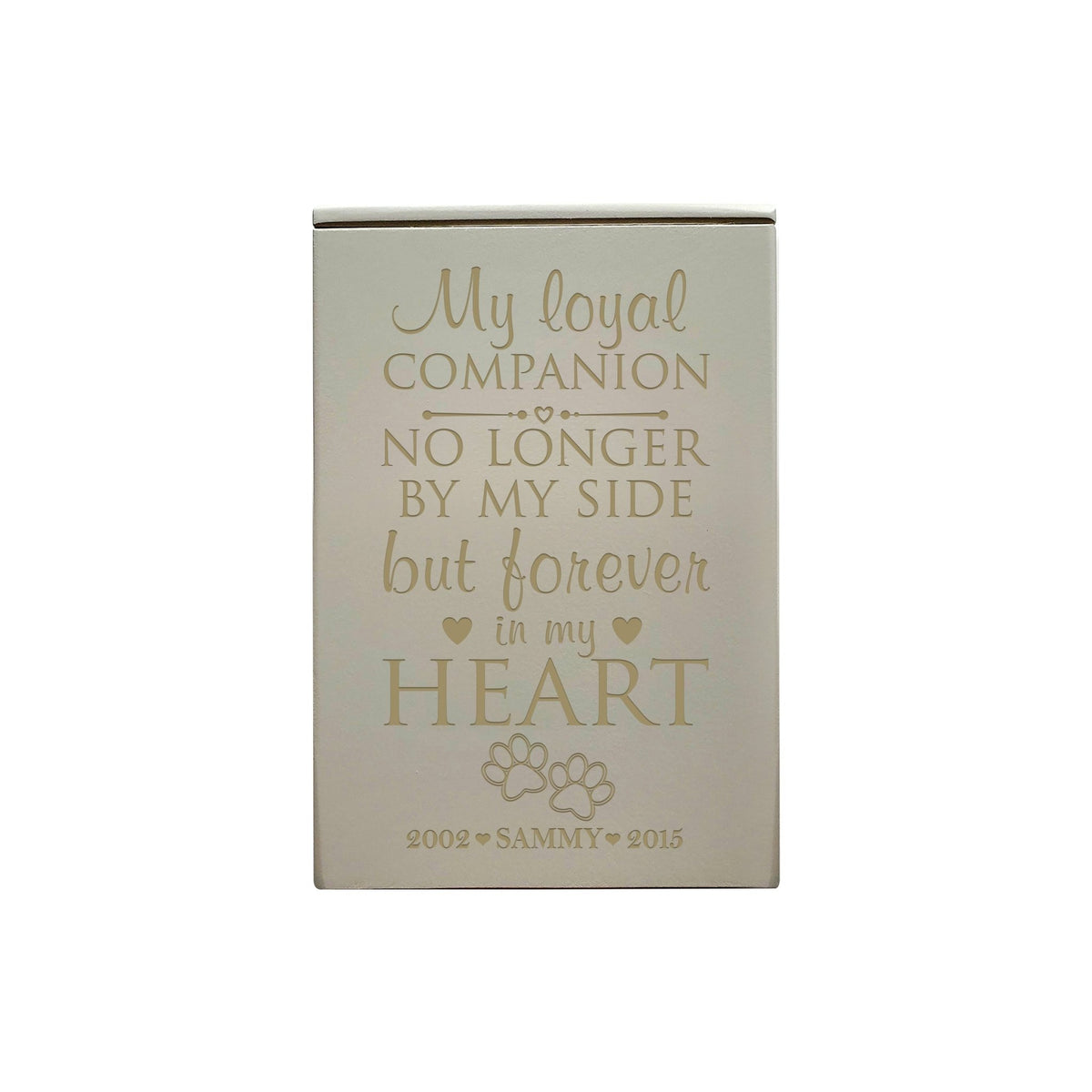 Pet Memorial Keepsake Cremation Urn Box For Dog or Cat - My Loyal Companion - LifeSong Milestones