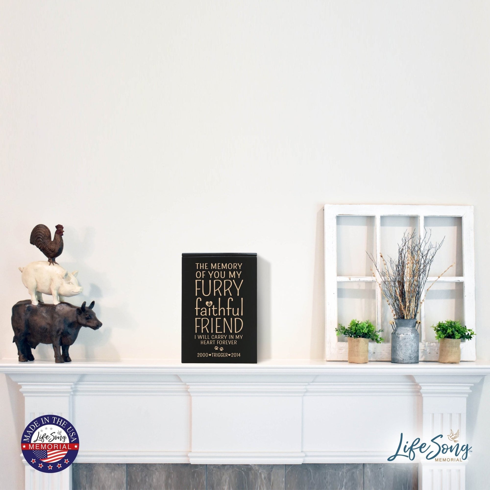 Pet Memorial Keepsake Cremation Urn Box For Dog or Cat - The Memory of You - LifeSong Milestones