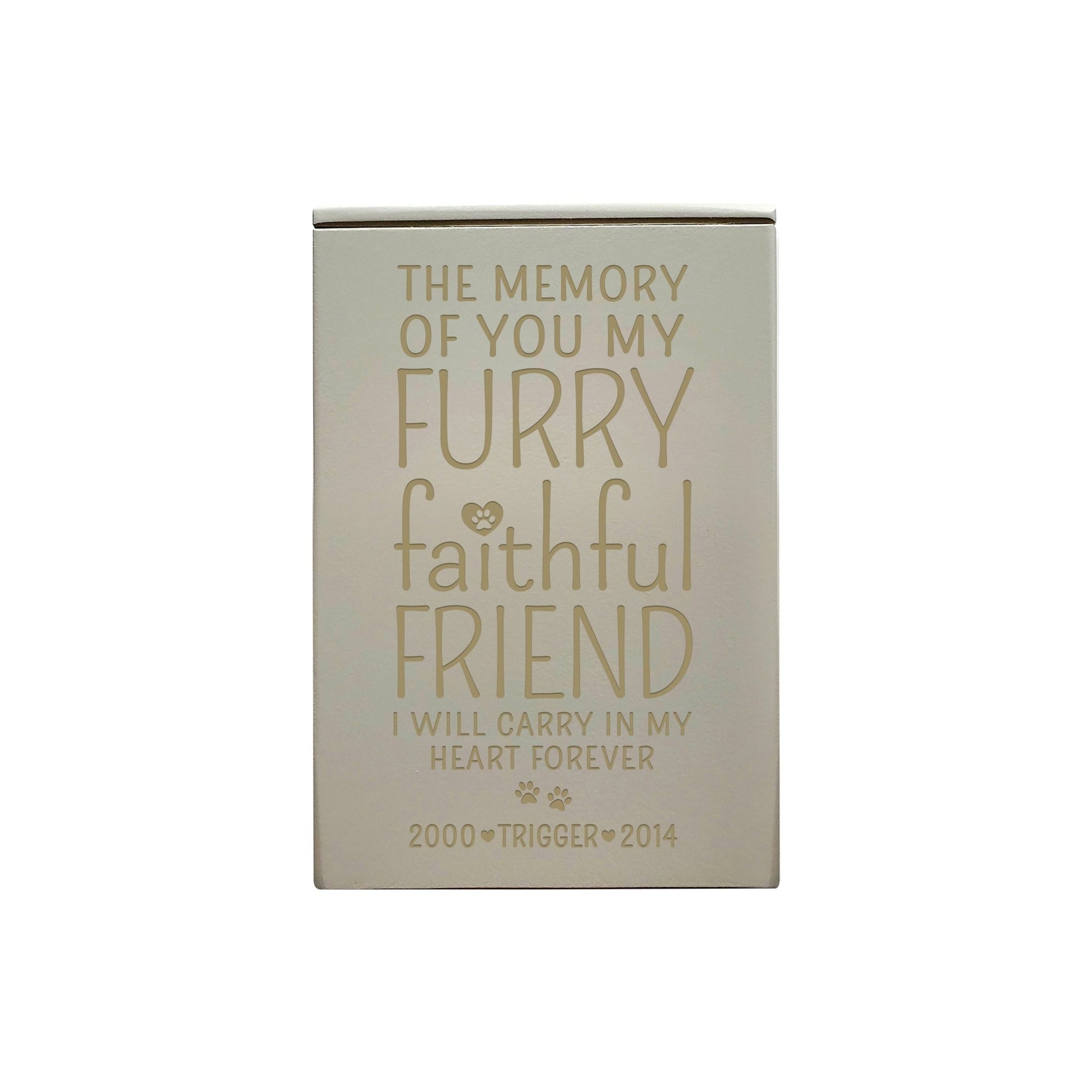 Pet Memorial Keepsake Cremation Urn Box For Dog or Cat - The Memory of You - LifeSong Milestones