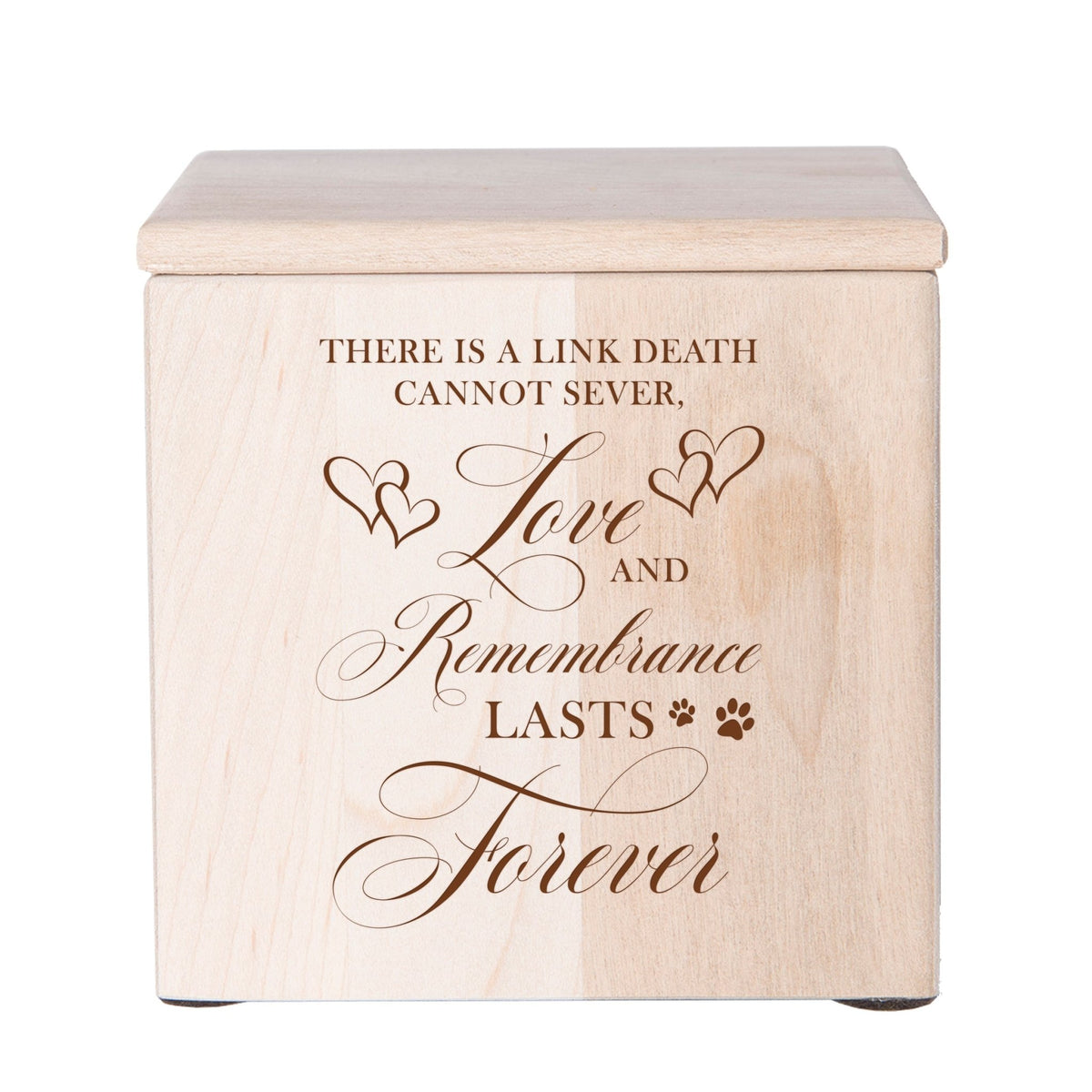 Pet Memorial Keepsake Cremation Urn Box for Dog or Cat - There Is A Link Death Cannot Sever - LifeSong Milestones