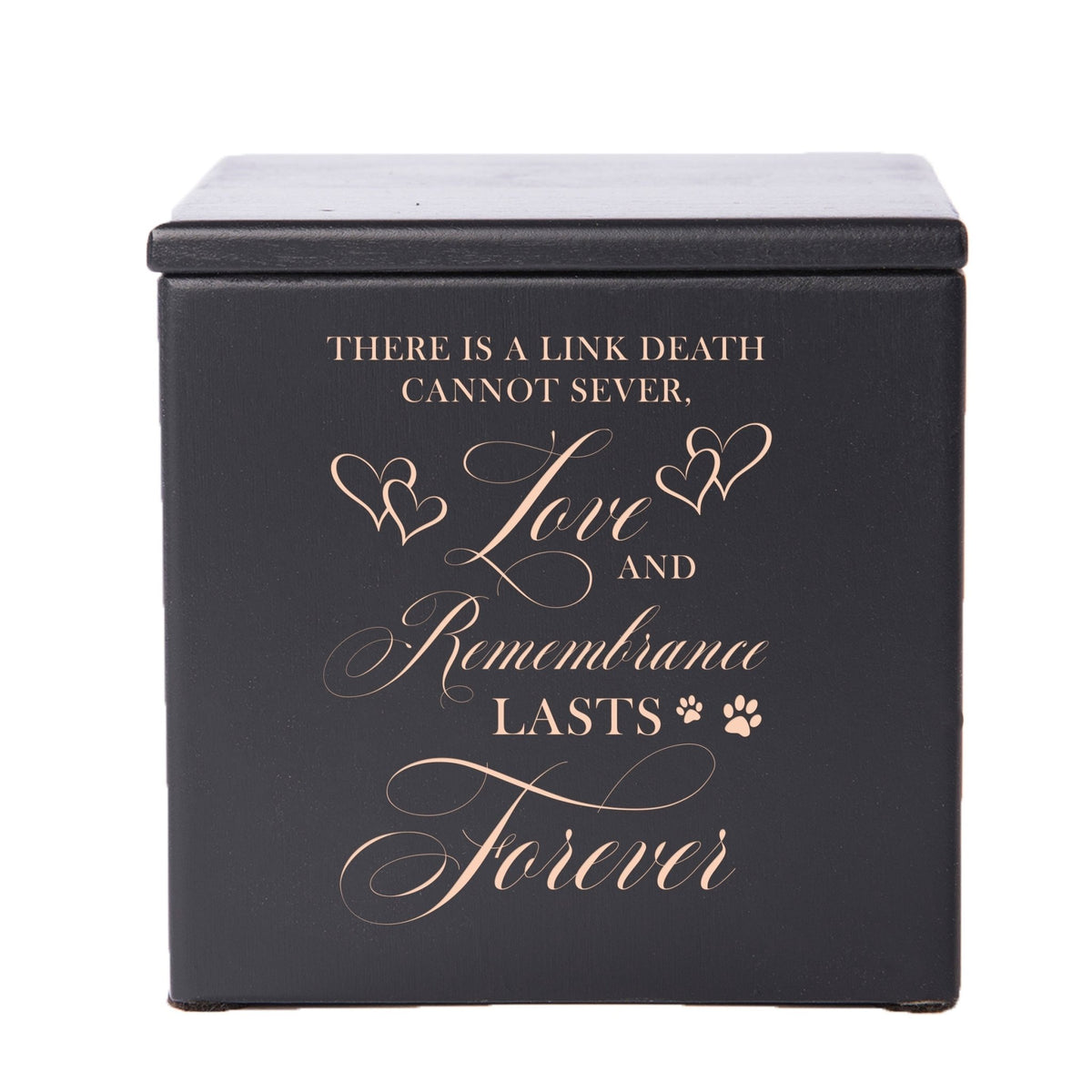 Pet Memorial Keepsake Cremation Urn Box for Dog or Cat - There Is A Link Death Cannot Sever - LifeSong Milestones