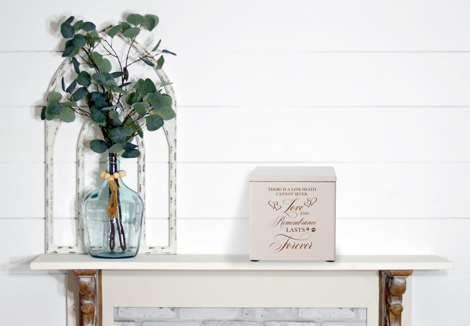 Pet Memorial Keepsake Cremation Urn Box for Dog or Cat - There Is A Link Death Cannot Sever - LifeSong Milestones