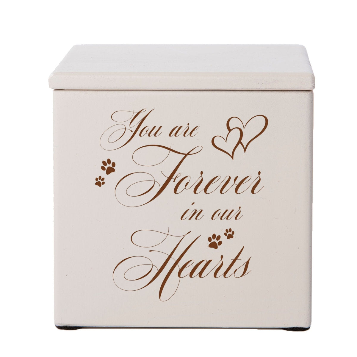 Pet Memorial Keepsake Cremation Urn Box for Dog or Cat - You Are Forever In Our Hearts - LifeSong Milestones